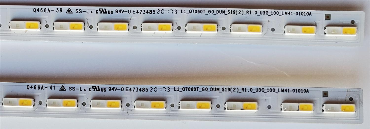 KIT DE LED'S PARA TV SAMSUNG ((4 PIEZAS)) NUMERO DE PARTE BN96-51713A / LM41-01010A / L1-Q7060T_G0_DUM_S19(2)_R1 0_U3G_100_LM41-01010A /  L1-Q7060T_G0_DUM_S19(2)_R1 / 0_U3G_100_LM41-01010A / BN61-17294X001 / E473485 / 51713A / MODELOS QN70Q6D - Imagen 2
